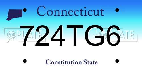 724TG6 Connecticut License Plate