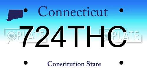 724THC Connecticut License Plate