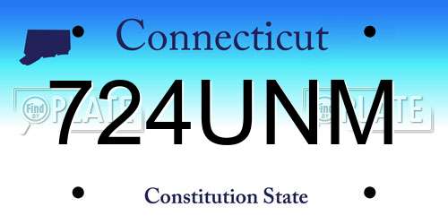 724UNM Connecticut License Plate