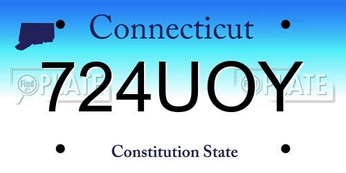 724UOY Connecticut License Plate