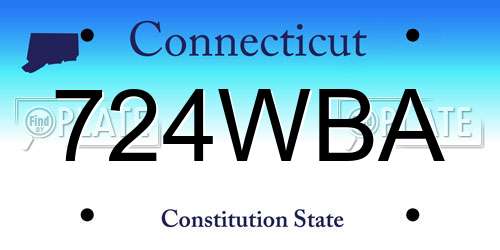 724WBA Connecticut License Plate