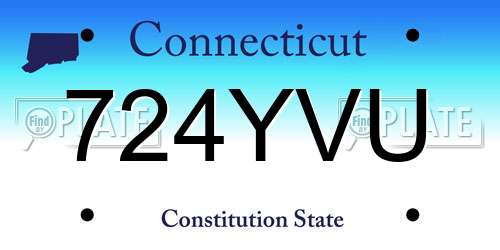 724YVU Connecticut License Plate