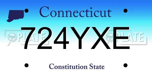 724YXE Connecticut License Plate