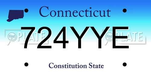724YYE Connecticut License Plate