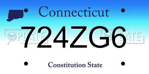 724ZG6 Connecticut License Plate
