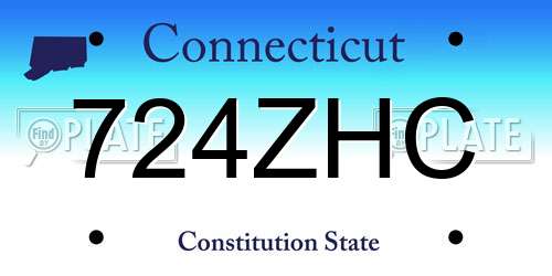 724ZHC Connecticut License Plate