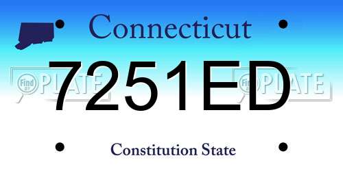 7251ED Connecticut License Plate