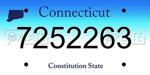 7252263 Connecticut License Plate