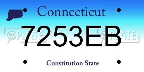 7253EB Connecticut License Plate
