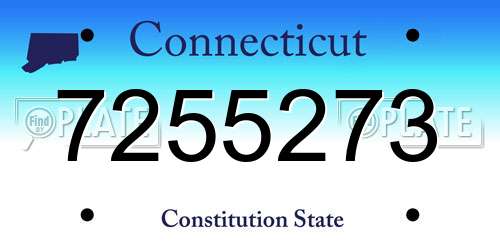 7255273 Connecticut License Plate