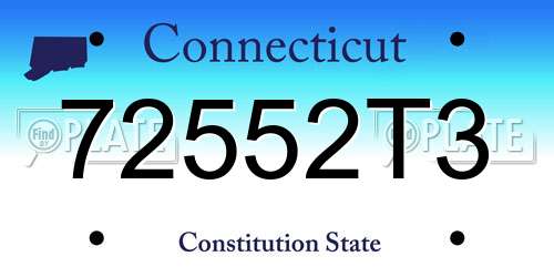 72552T3 Connecticut License Plate