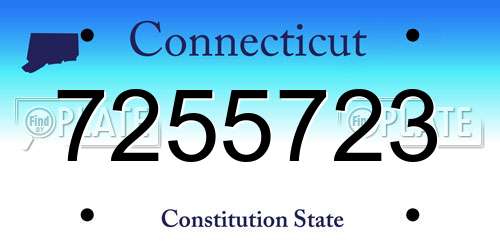 7255723 Connecticut License Plate