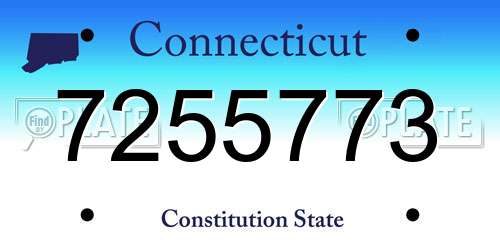 7255773 Connecticut License Plate