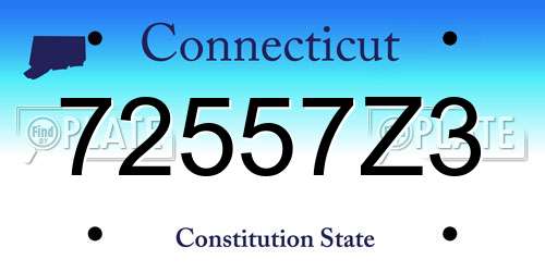 72557Z3 Connecticut License Plate
