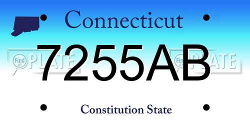 7255AB Connecticut License Plate