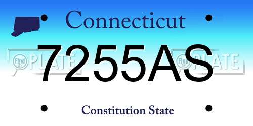 7255AS Connecticut License Plate