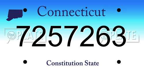 7257263 Connecticut License Plate
