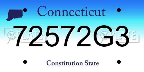 72572G3 Connecticut License Plate