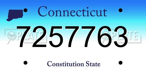 7257763 Connecticut License Plate
