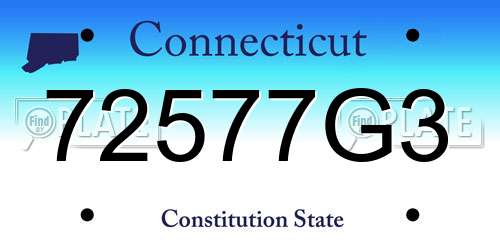 72577G3 Connecticut License Plate