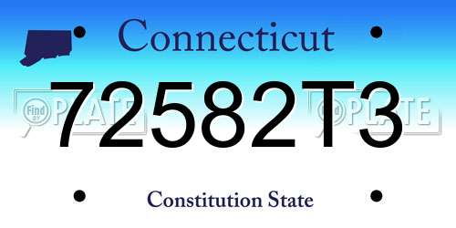 72582T3 Connecticut License Plate