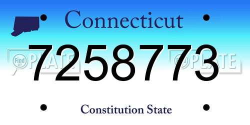 7258773 Connecticut License Plate