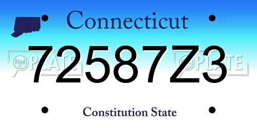 72587Z3 Connecticut License Plate