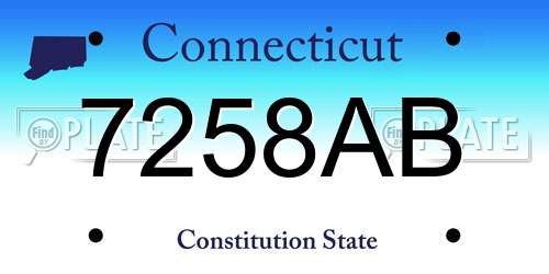 7258AB Connecticut License Plate
