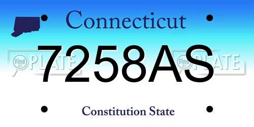 7258AS Connecticut License Plate