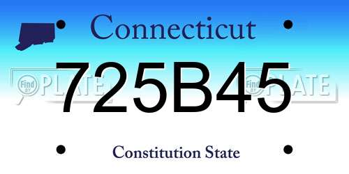 725B45 Connecticut License Plate