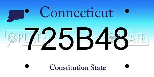 725B48 Connecticut License Plate