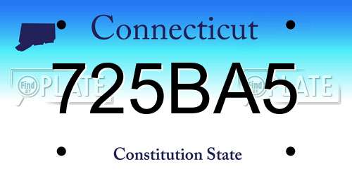 725BA5 Connecticut License Plate