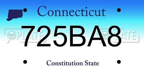 725BA8 Connecticut License Plate