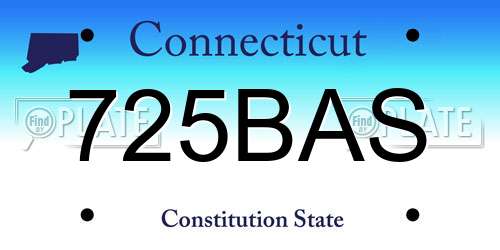 725BAS Connecticut License Plate