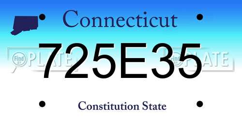 725E35 Connecticut License Plate