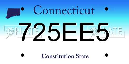 725EE5 Connecticut License Plate