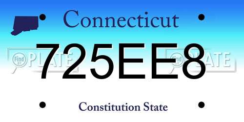 725EE8 Connecticut License Plate