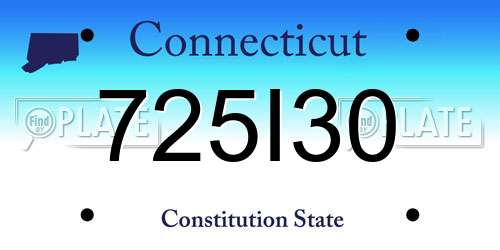 725I30 Connecticut License Plate