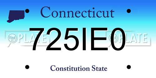 725IE0 Connecticut License Plate