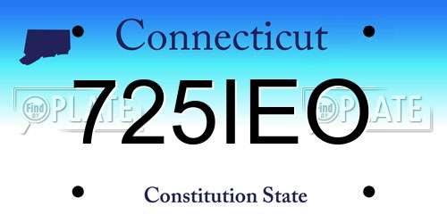 725IEO Connecticut License Plate