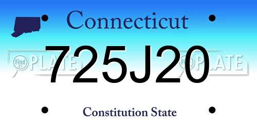725J20 Connecticut License Plate