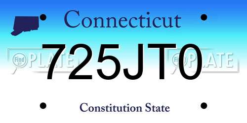 725JT0 Connecticut License Plate