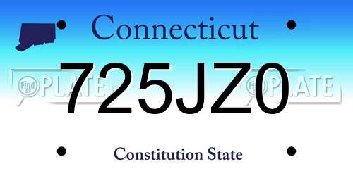725JZ0 Connecticut License Plate