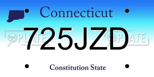 725JZD Connecticut License Plate