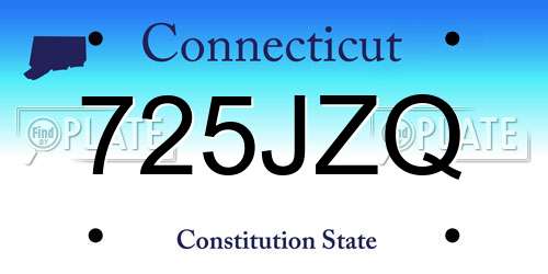 725JZQ Connecticut License Plate