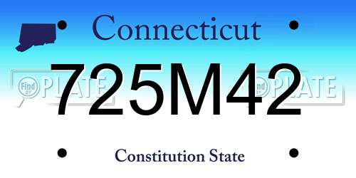 725M42 Connecticut License Plate