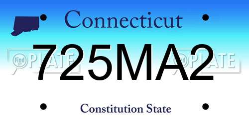 725MA2 Connecticut License Plate