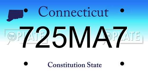 725MA7 Connecticut License Plate