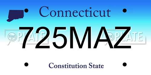 725MAZ Connecticut License Plate