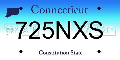 725NXS Connecticut License Plate